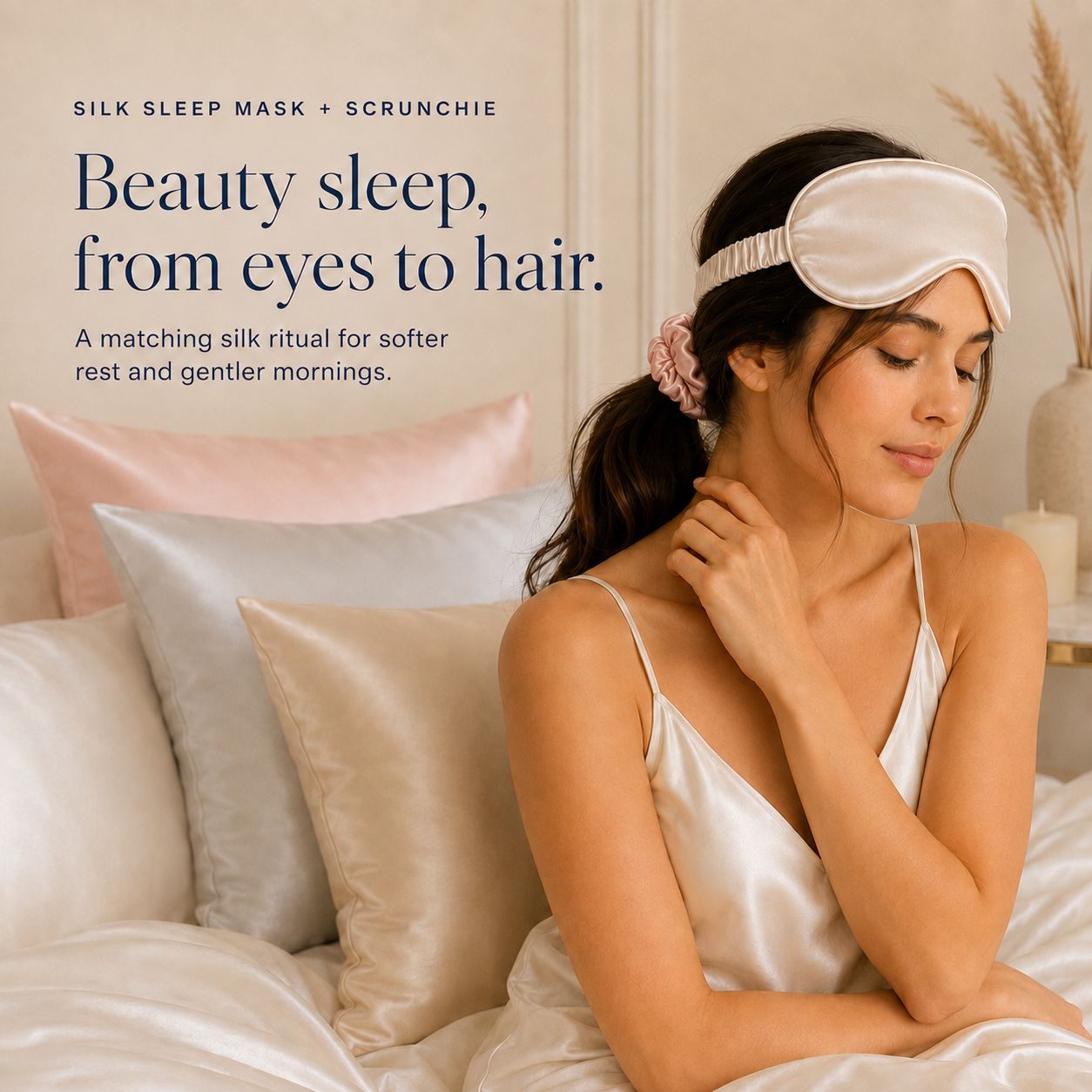 Silk Sleep mask & Scrunchie set